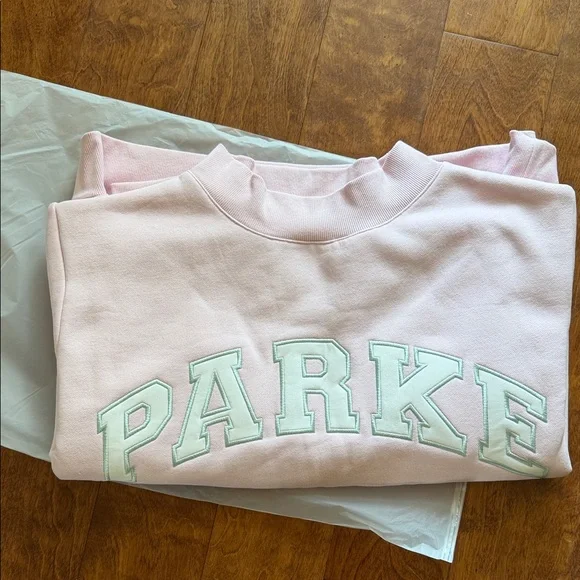 Parke Varsity Mockneck Sprinkle + White L/XL, NWT - Picture 3 of 5